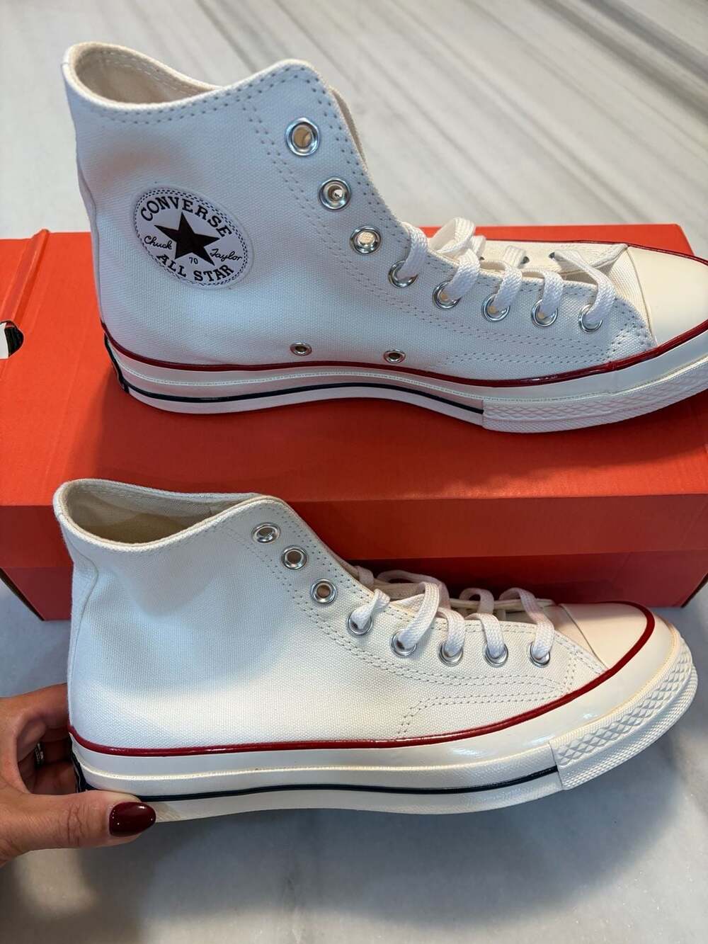 Converse Chuck 70 Hi Size 8 Men 10 Women White Garnet Egret
